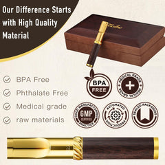 Reusable Washable Cigarette Filter,Handcrafted Wood and Metal Smoking Cigarette Filter,Never Fade，Cigarette Filter Reduces Tar and Nicotine, Birthdays, Christmas, Father Day Gift with Wooden Gift Box