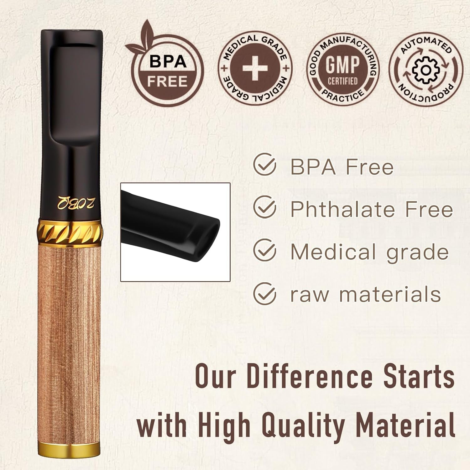 Reusable and Washable Cigarette Filter,Handcrafted Solid Wood and Food-Grade Plastic, Gift for Boyfriend, Father, with Wooden Gift Box,Perfect for Smokers,Cigarette Filter Reduces Tar and Nicotine