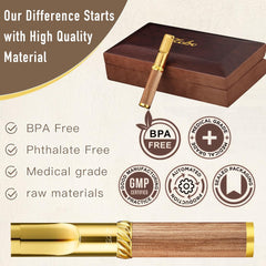 Reusable Washable Cigarette Filter,Handcrafted Wood and Metal Smoking Cigarette Filter,Never Fade，Cigarette Filter Reduces Tar and Nicotine, Birthdays, Christmas, Father Day Gift with Wooden Gift Box